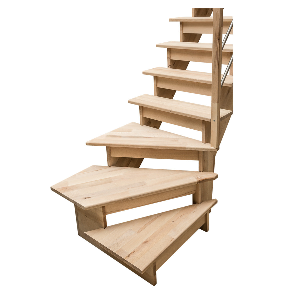 Müllertreppe aus Buchenholz – rechts gewendelt