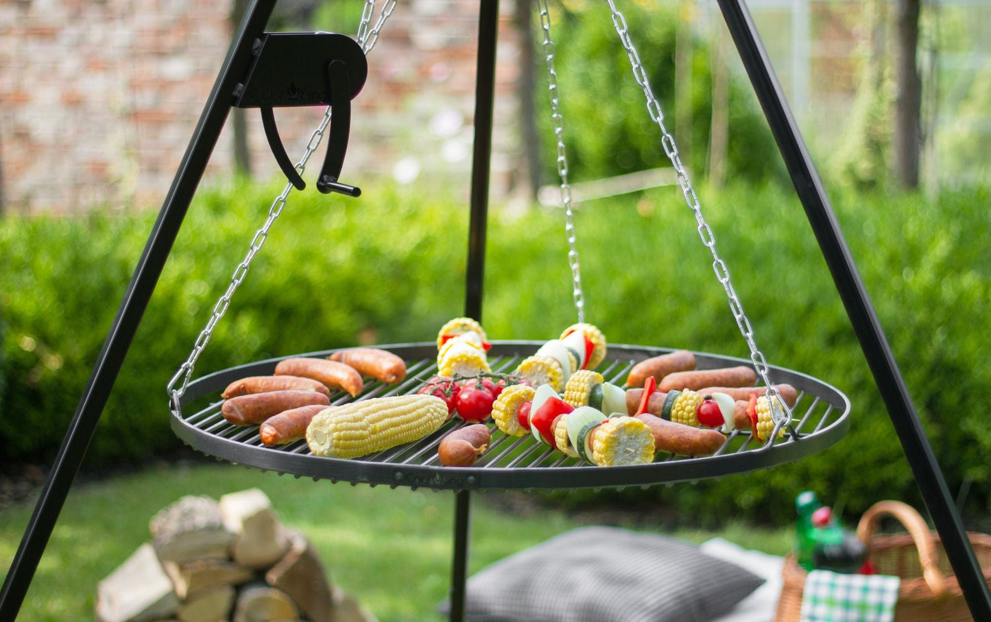 Schwenkgrill 180 cm - Grillrost aus Rohstahl 80 cm