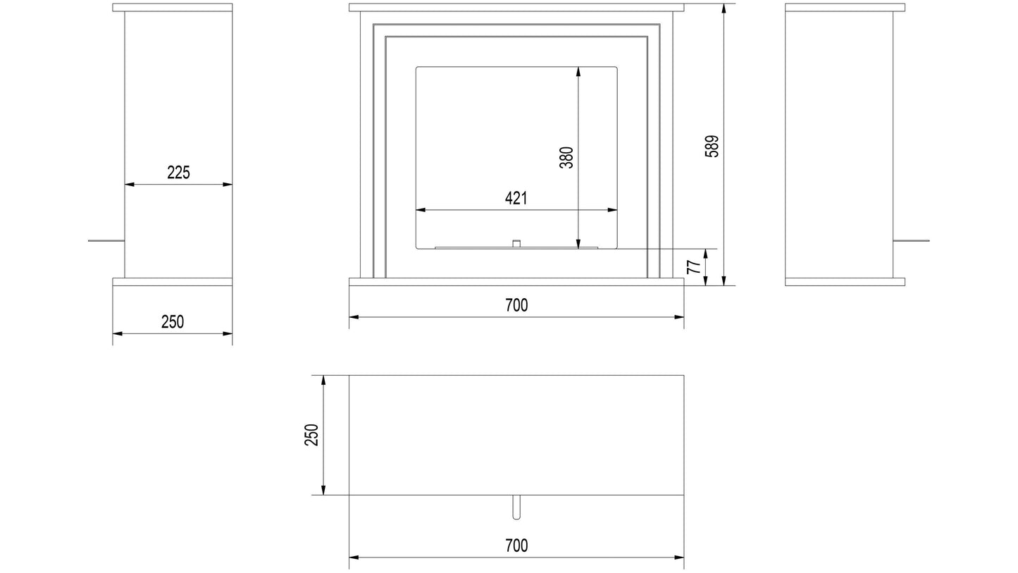 Portal Bioethanolkamin June TÜV schwarz