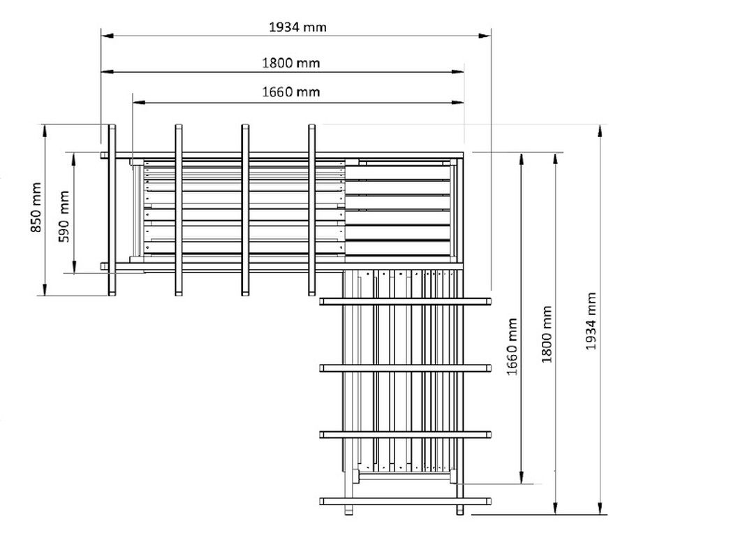 Milton Doppelpergola mit Bank
