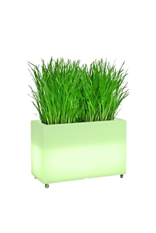 Langer LED-Pflanzkübel auf Rollen Monumo Lungo Maxi Light Neutralweiß 50 cm