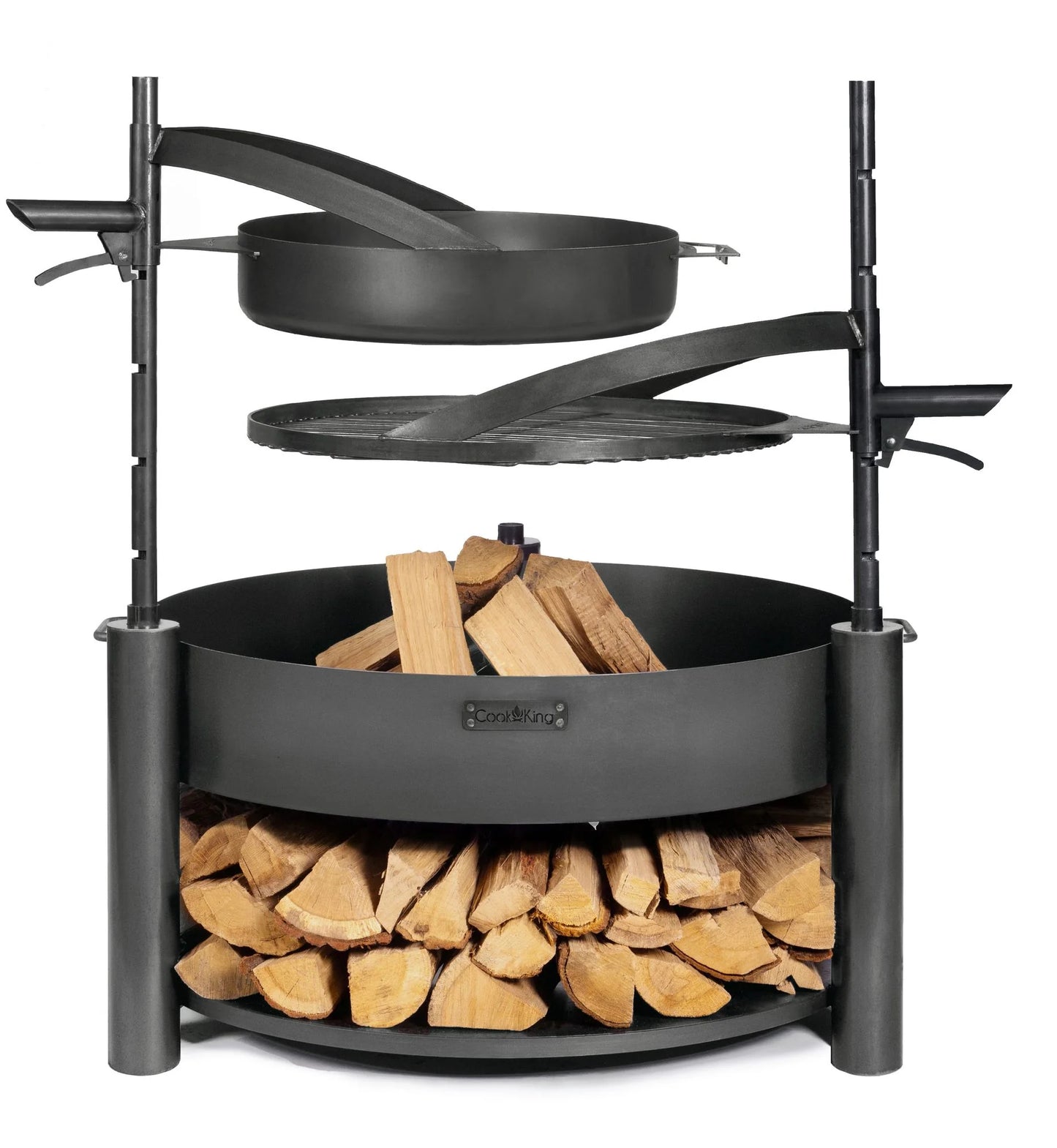 Pfanne aus natürlichem Stahl 50 cm mit einem Griff für Feuerschale Bandito und Montana X