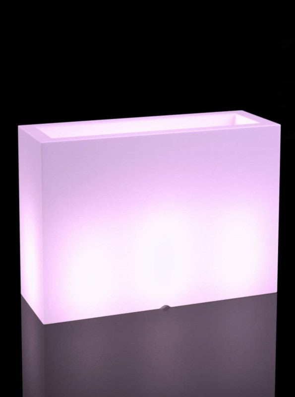 Beleuchteter rechteckiger LED-Pflanzkübel Longerino Light 100 cm – Kaltweiß 6000K