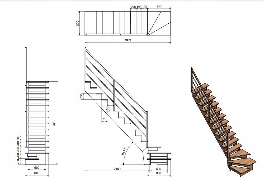 Müllertreppe aus Buchenholz – links gewendelt
