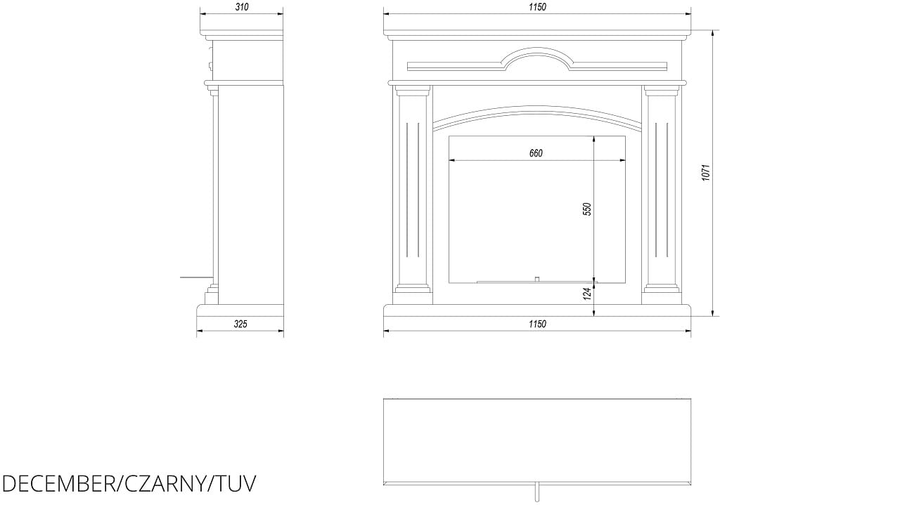 Portal Bioethanolkamin December TÜV schwarz