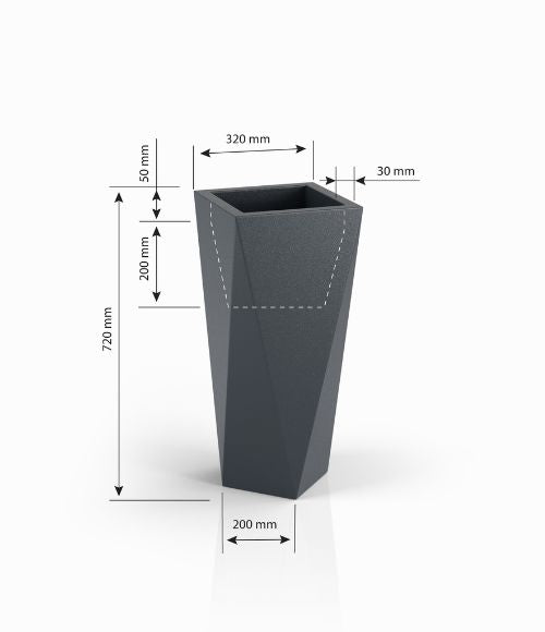 Hoher LED-Pflanzkübel Monumo Vaso Light warmweiß 72 cm