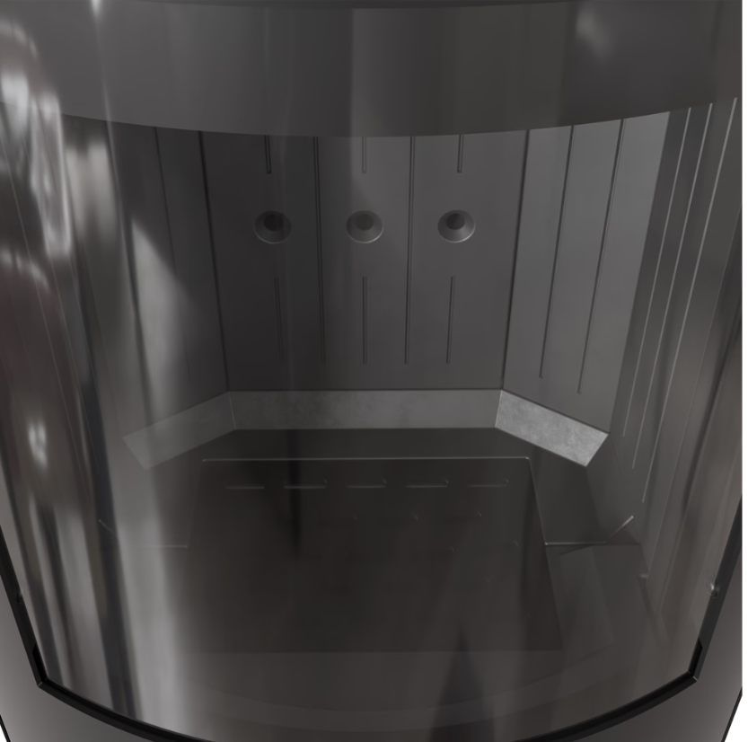 Kaminofen aus stahl KRATKI ROLLO Hoch Ø 150 7 kW schwarz Verkleidung