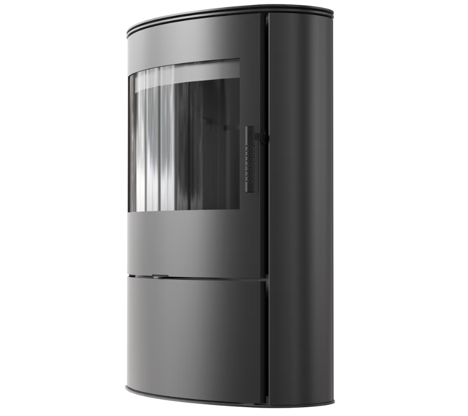 Kaminofen aus stahl AB/S/2/Rollo Ø 150 10 kW schwarz Verkleidung