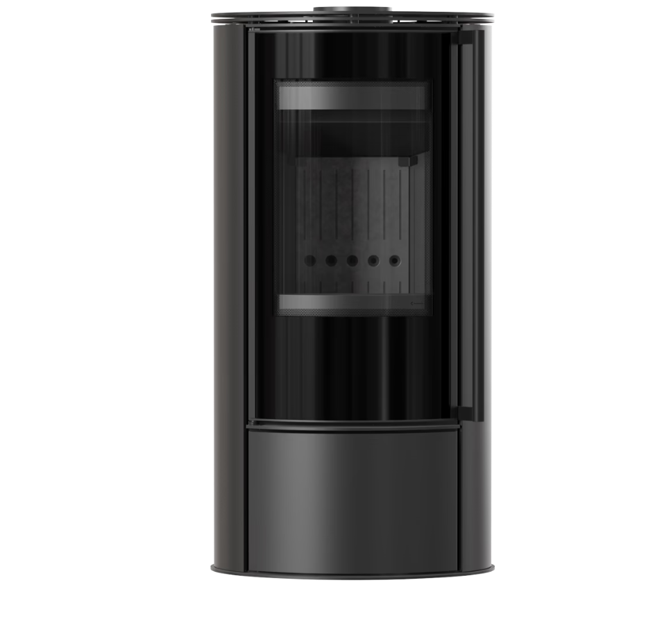 Kaminofen aus Stahl Erik Ø 150 5,5 kW schwarz Verkleidung