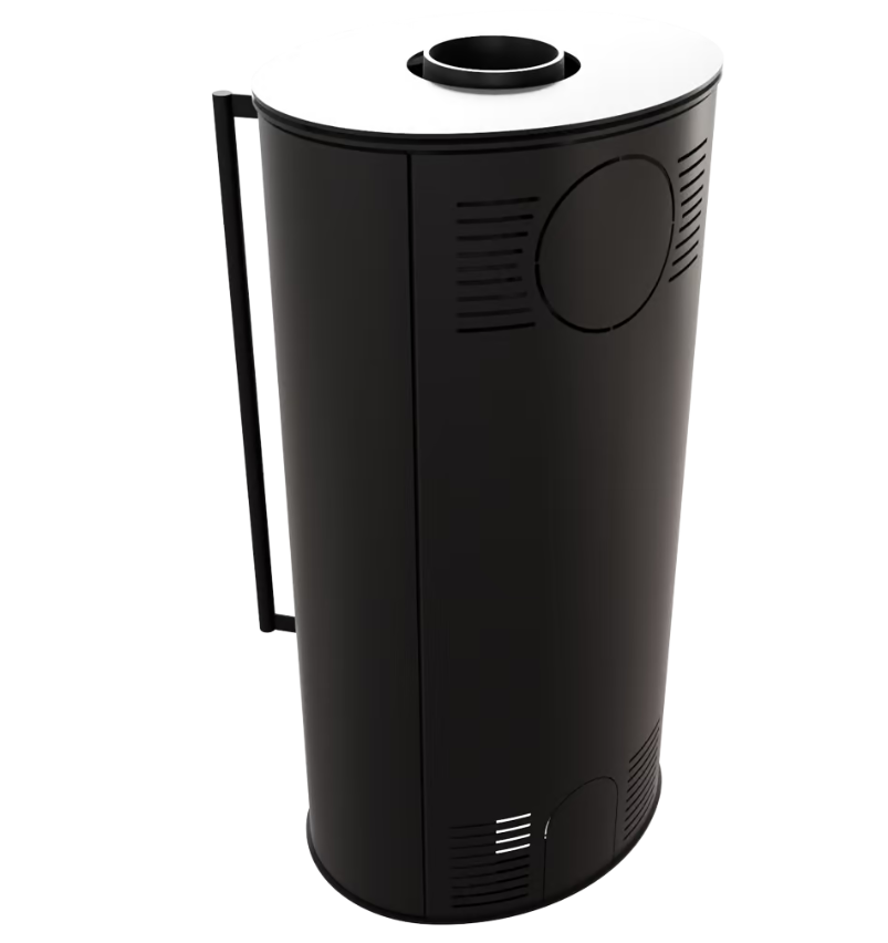 Kaminofen aus Stahl Erik Ø 150 5,5 kW schwarz Verkleidung