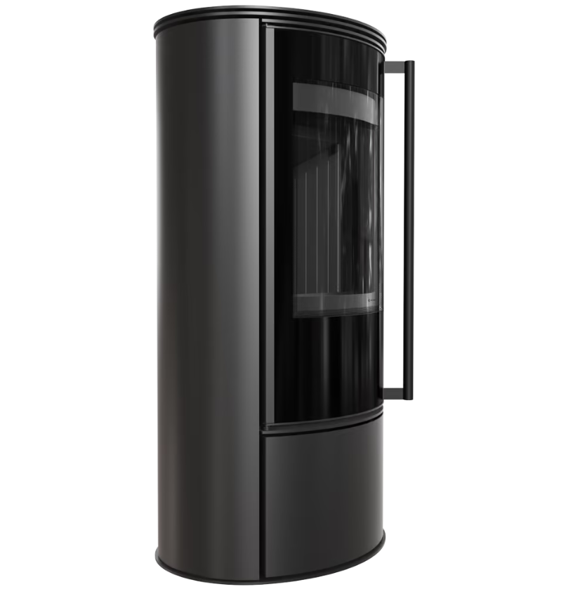 Kaminofen aus Stahl Erik Ø 150 5,5 kW schwarz Verkleidung