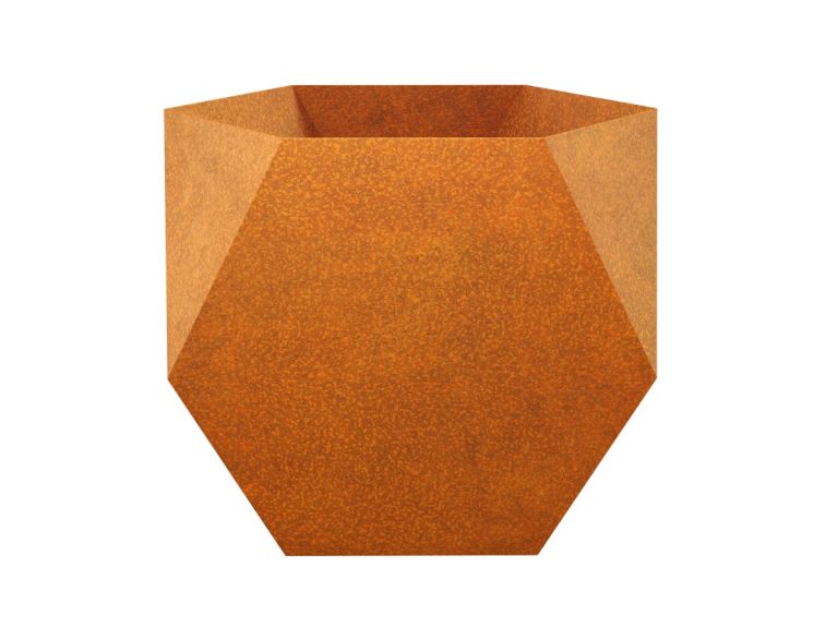 Geometrischer Cortenstahl-Pflanzkübel CONTENADOR (100×100×95 cm)
