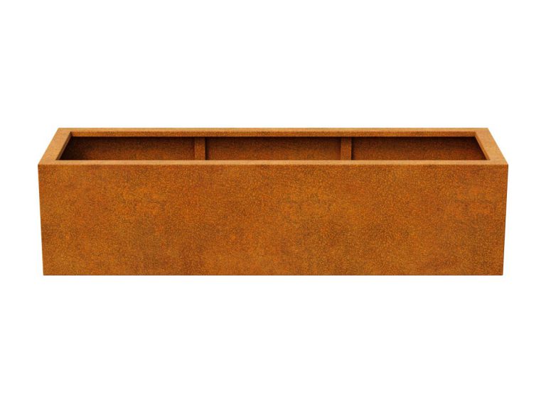 Cortenstahl-Pflanzkübel ohne Boden NOFONDO 4 (160×50×40 cm)