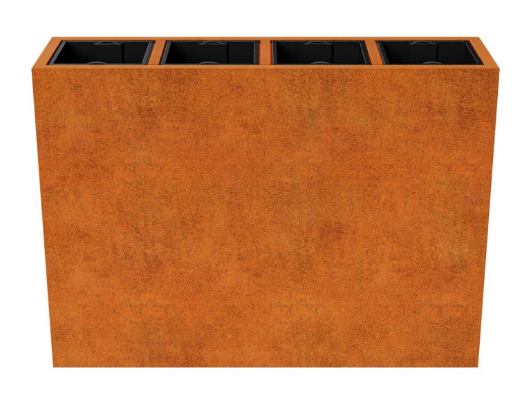Cortenstahl-Pflanzkübel mit Einsatz DEPO 16 (165×45×120 cm)