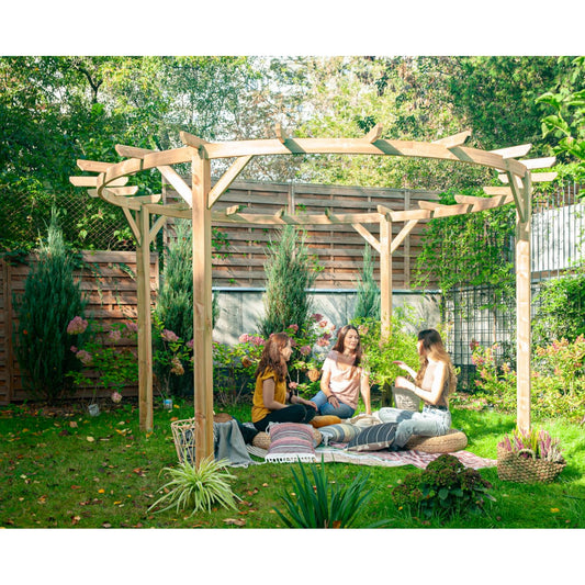 Runde Pergola aus Holz 2
