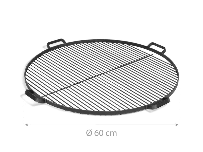 Grillrost mit 4 Griffen aus Rohstahl 70 cm für Feuerschale