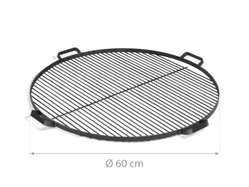 Grillrost mit 4 Griffen aus Rohstahl 80 cm für Feuerschale