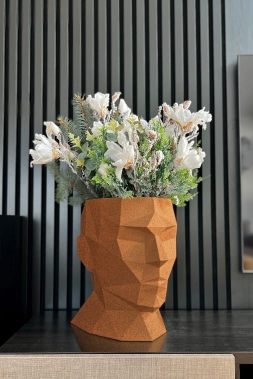 Design-Blumentopf Kopf Adonis 40 cm mit Innenboden