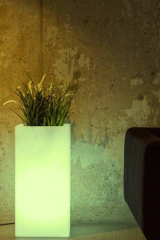 Beleuchteter hoher LED-Blumentopf Tower Pot Light 70 cm – Kaltweiß 6000K