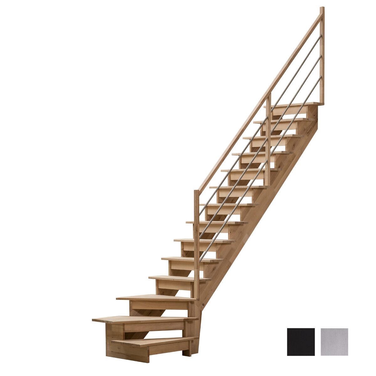 Müllertreppe aus Buchenholz – rechts gewendelt