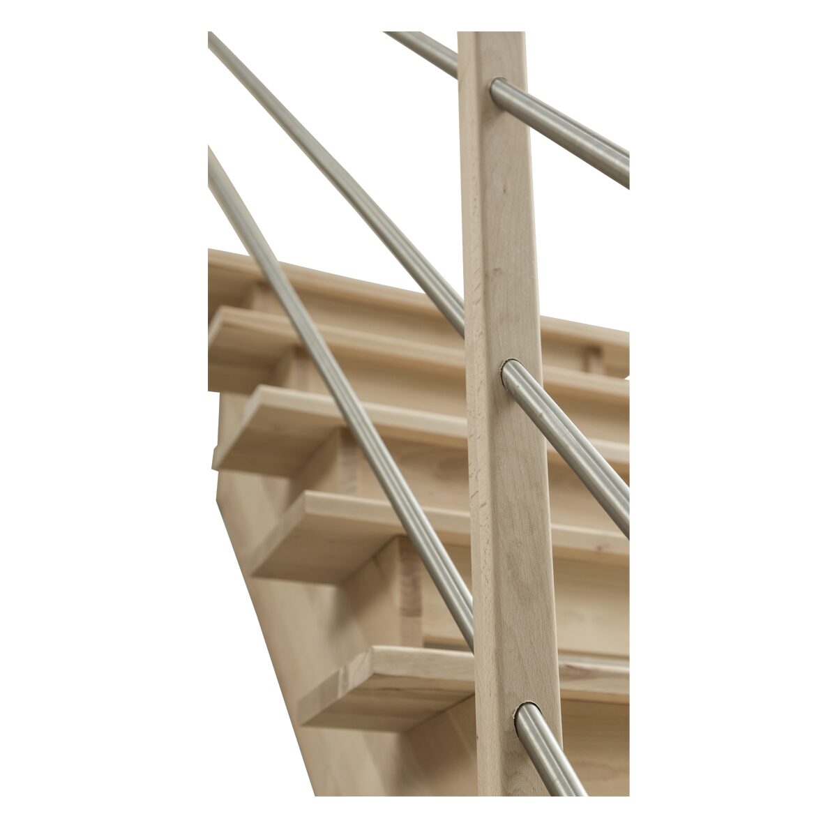 Müllertreppe aus Buchenholz – links gewendelt