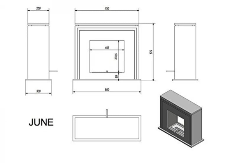 Portal Bioethanolkamin June Tunnel TÜV schwarz