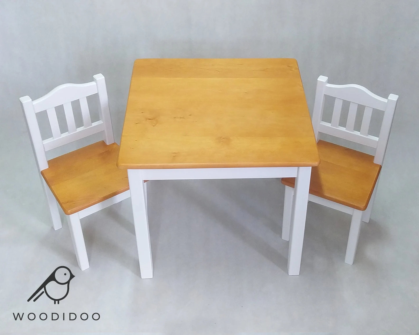 #Weiß mit Erle Handgefertigte Holztisch und Stühle für Kind