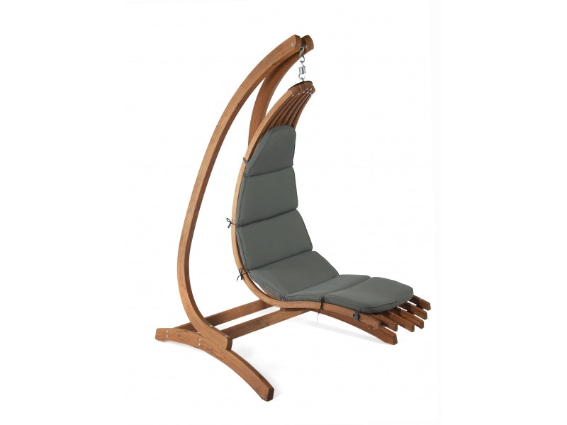 Wellenförmig Hängesessel mit Gestell aus Holz mit Graphit Kissen