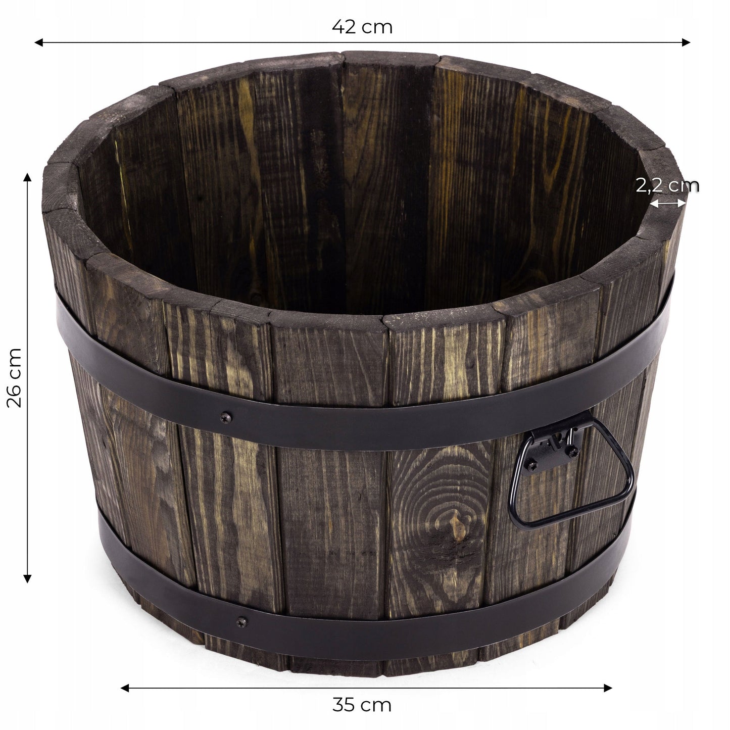 HOLZPFLANZKÜBEL 42XH26 NIEDRIG FARBE PALISANDER