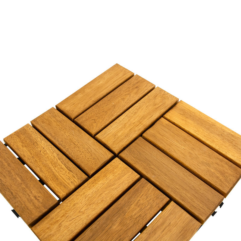 Akazien-Terrassenfliese „Mosaik” 30×30×2,4 cm mit CLICK-System