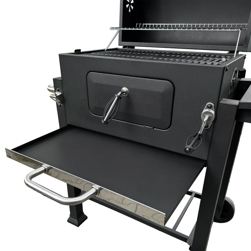 Holzkohlegrill 113,5 × 50 × 107 cm mit Gusseisenrost