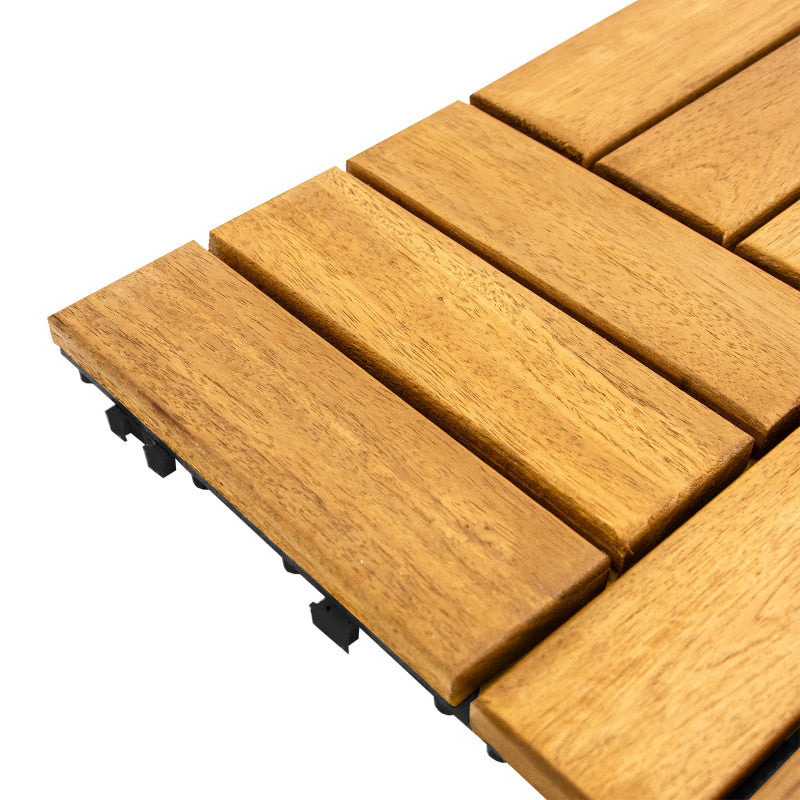 Akazien-Terrassenfliese „Mosaik” 30×30×2,4 cm mit CLICK-System