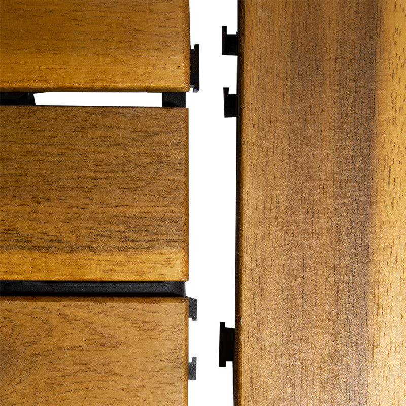 Akazien-Terrassenfliese „Mosaik” 30×30×2,4 cm mit CLICK-System