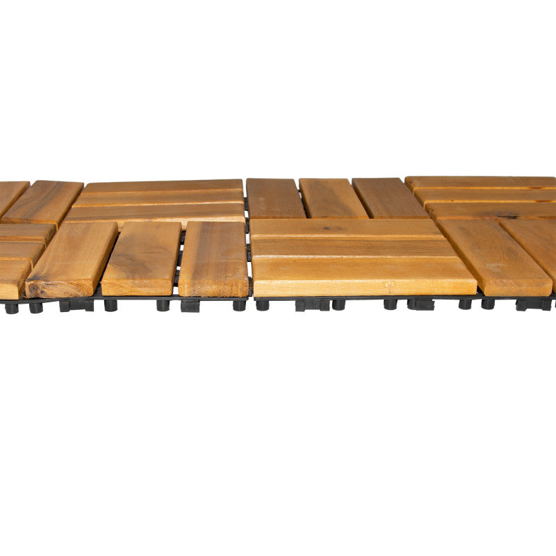 Akazien-Terrassenfliese „Mosaik” 30×30×2,4 cm mit CLICK-System