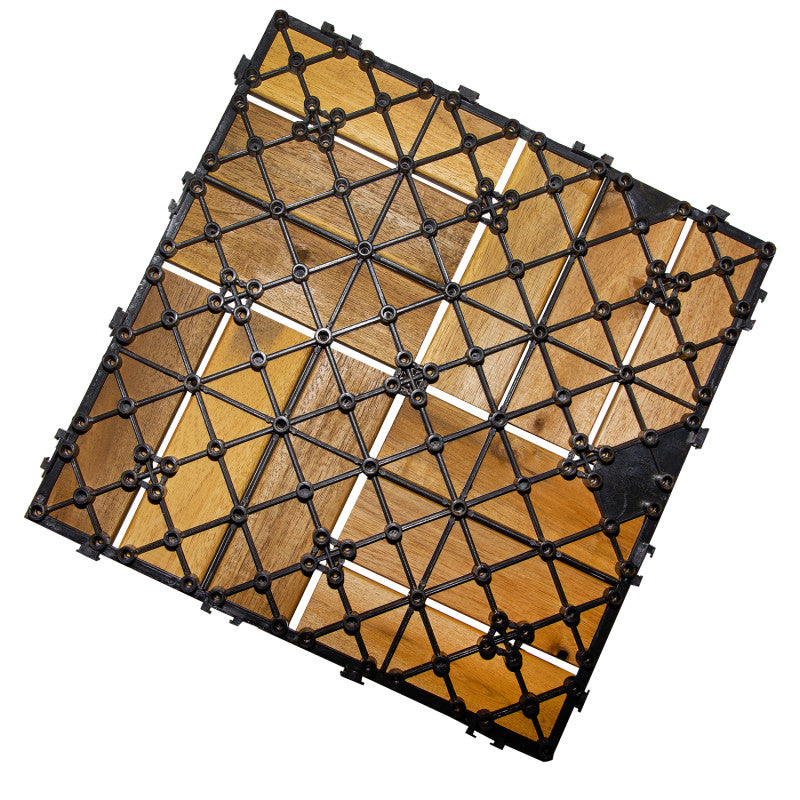 Akazien-Terrassenfliese „Mosaik” 30×30×2,4 cm mit CLICK-System