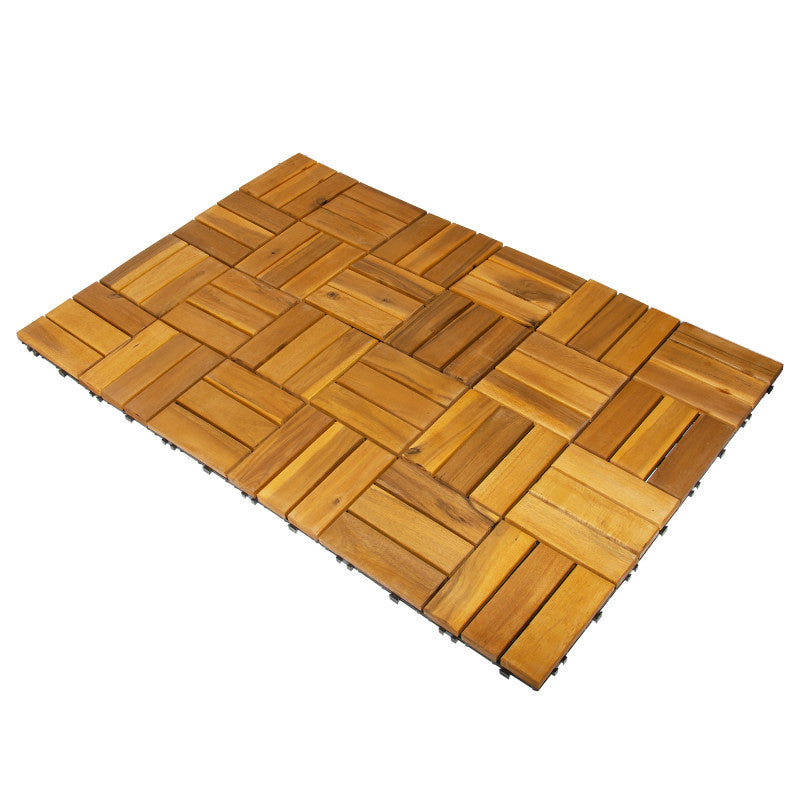 Akazien-Terrassenfliese „Mosaik” 30×30×2,4 cm mit CLICK-System