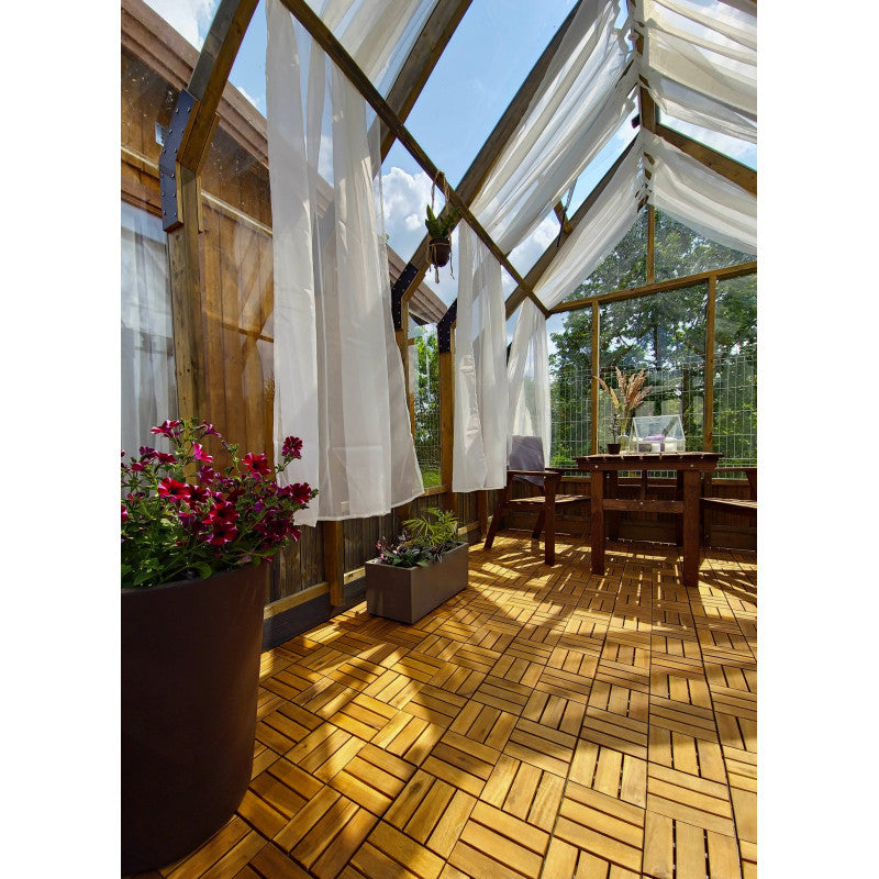 Akazien-Terrassenfliese „Mosaik” 30×30×2,4 cm mit CLICK-System