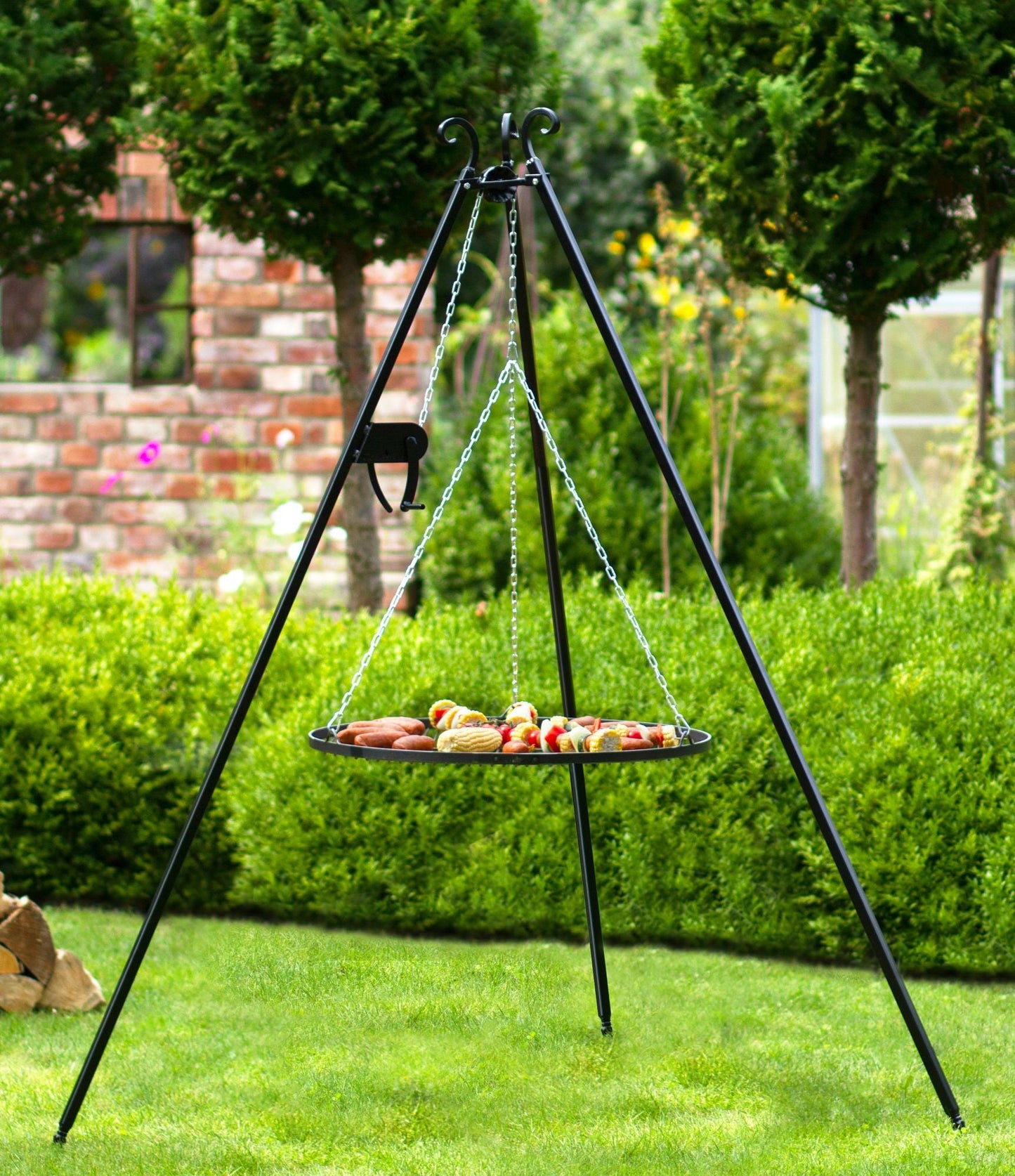 Schwenkgrill 180 cm - Grillrost aus Rohstahl 80 cm