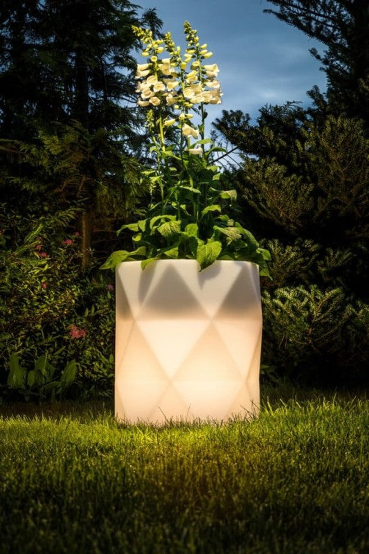 Beleuchteter geometrischer LED-Blumentopf Modena Light 54 cm – Warmweiß 3000K