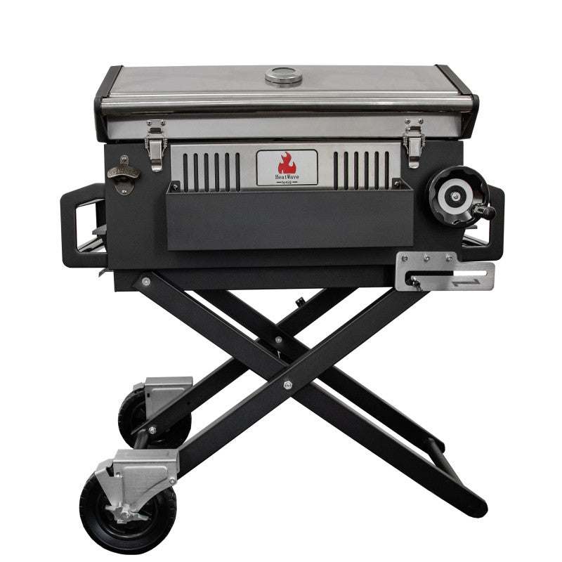 Großer Holzkohlengrill LUX 139 × 57 × 100 cm–Premium-Stahl mit Gusseisenrost