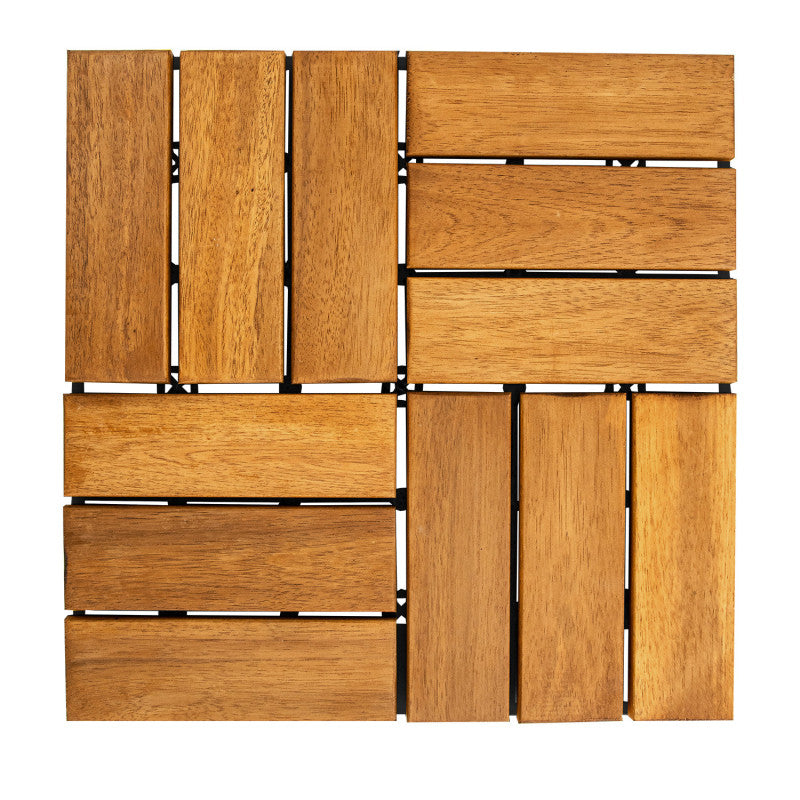 Akazien-Terrassenfliese „Mosaik” 30×30×2,4 cm mit CLICK-System