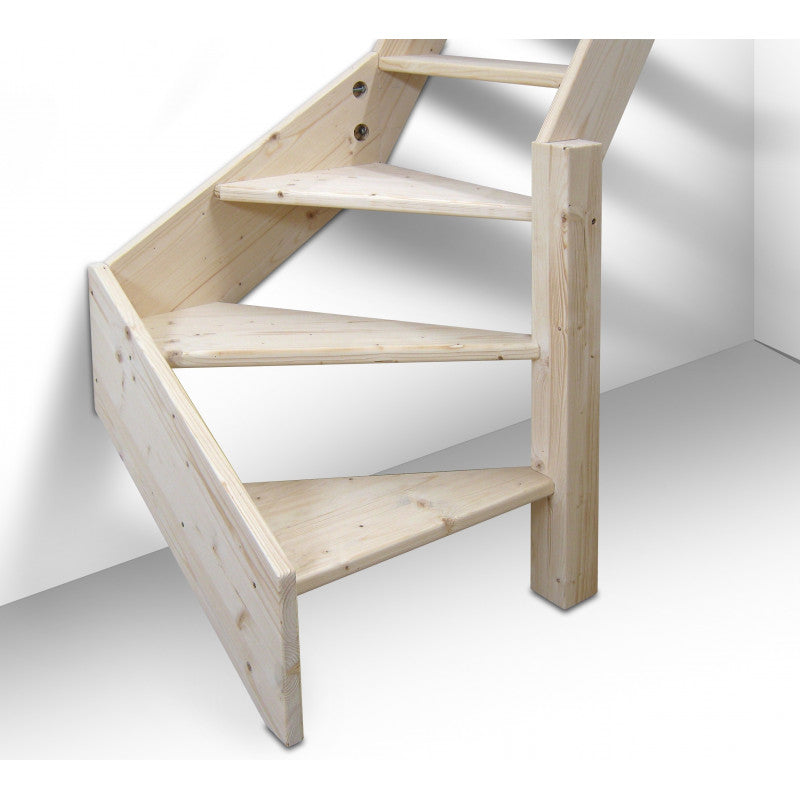 Müllertreppe aus Holz – "Kopenhaga 545" – rechts gewendelt  4STEP