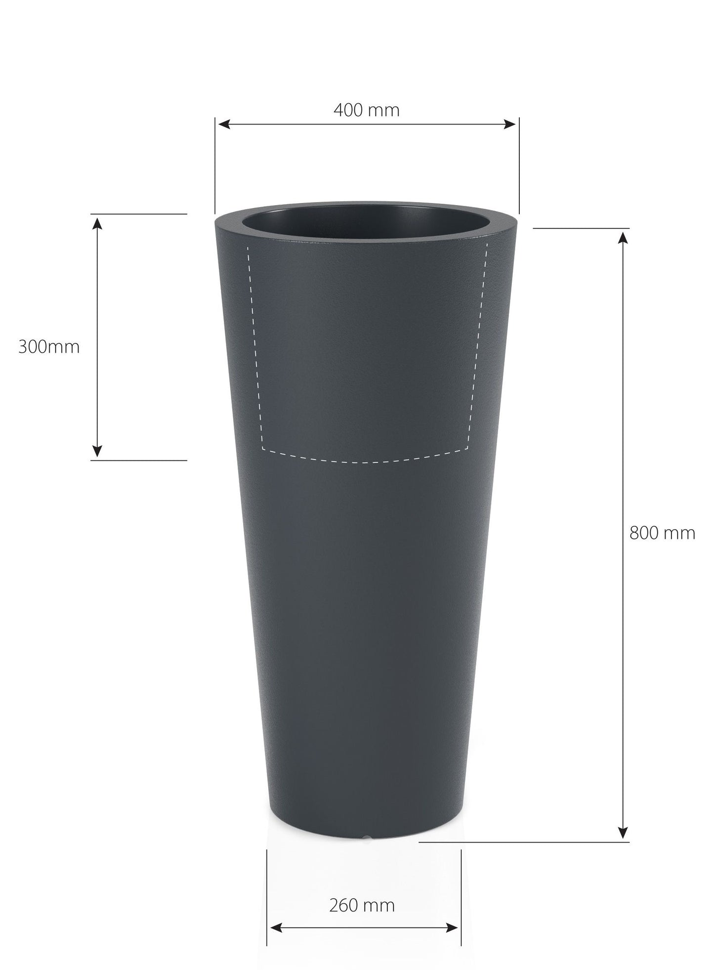 Hohe runde LED-Pflanzsäule Monumo Habana Light 80 cm – Kaltweiß