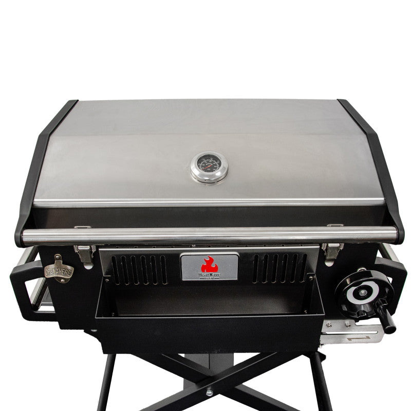 Großer Holzkohlengrill LUX 139 × 57 × 100 cm–Premium-Stahl mit Gusseisenrost