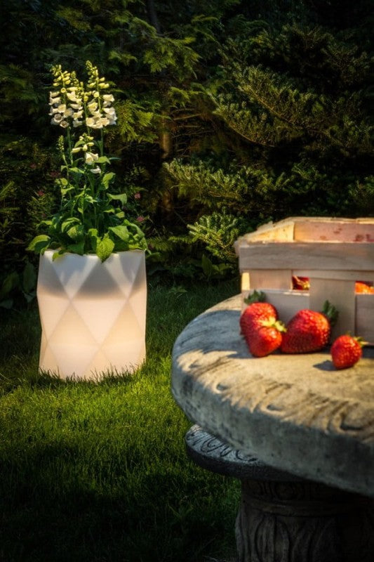 Beleuchteter geometrischer LED-Blumentopf Modena Light 54 cm – Warmweiß 3000K