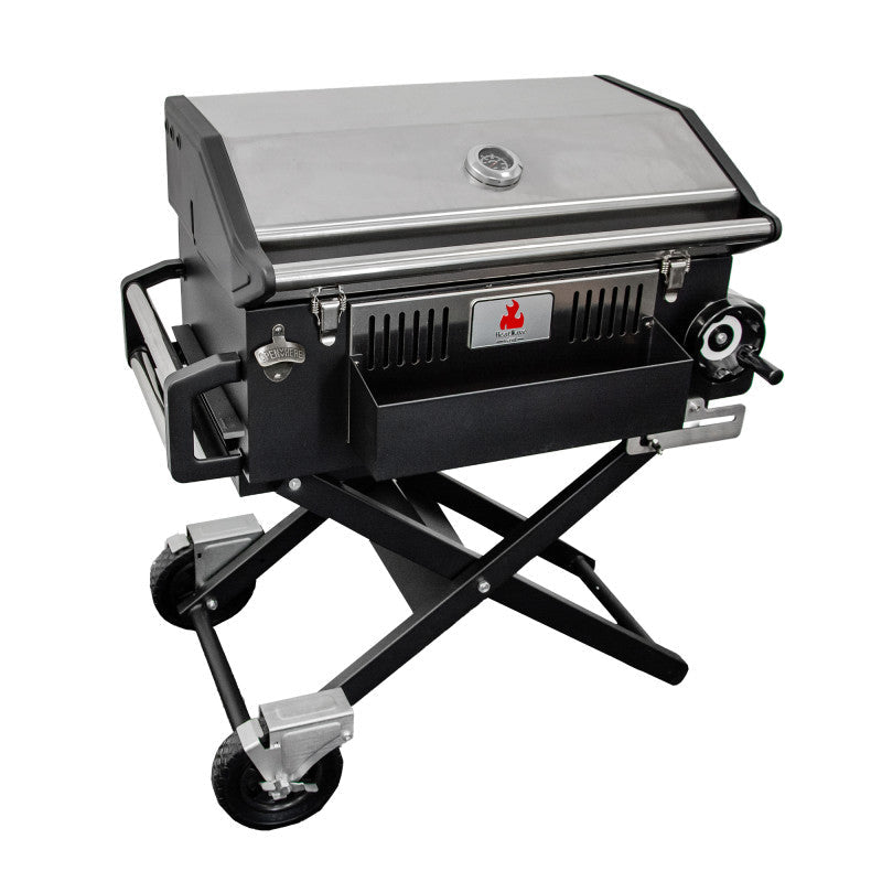 Großer Holzkohlengrill LUX 139 × 57 × 100 cm–Premium-Stahl mit Gusseisenrost