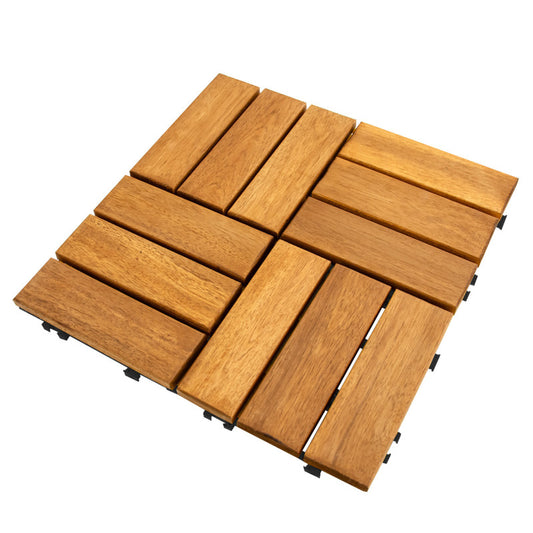 Akazien-Terrassenfliese „Mosaik” 30×30×2,4 cm mit CLICK-System