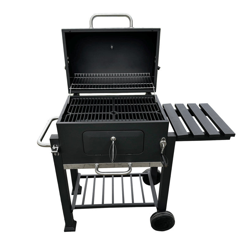Holzkohlegrill 113,5 × 50 × 107 cm mit Gusseisenrost