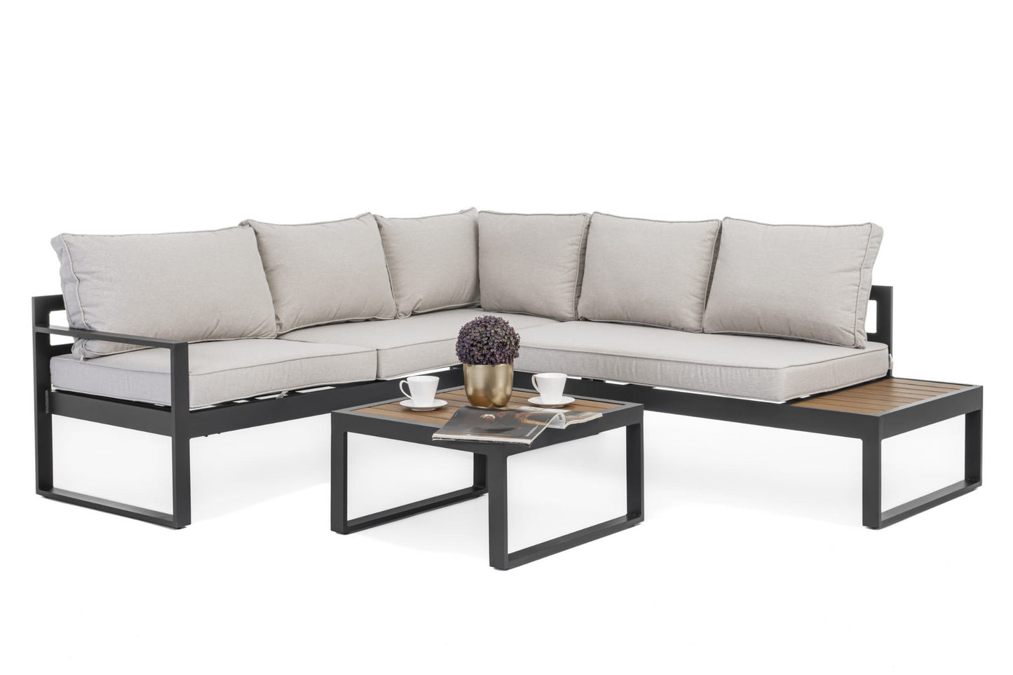 Gartenmöbel-Set Nicea graphit-beige - rechte Variante