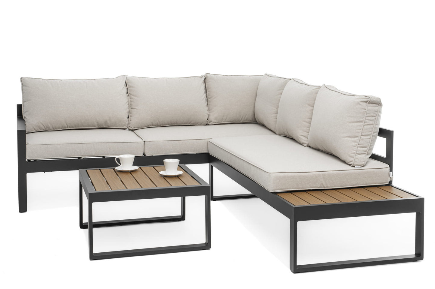 Gartenmöbel-Set Nicea graphit-beige - rechte Variante